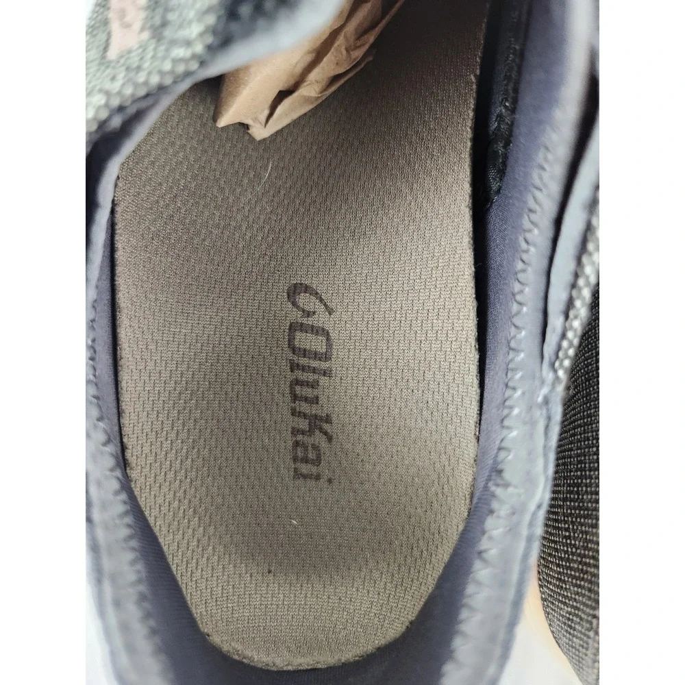 OluKai Men's Nohea Moku Sneaker‎ Size 9.5 Grey Shoes Slip On Loafer Boat Beach